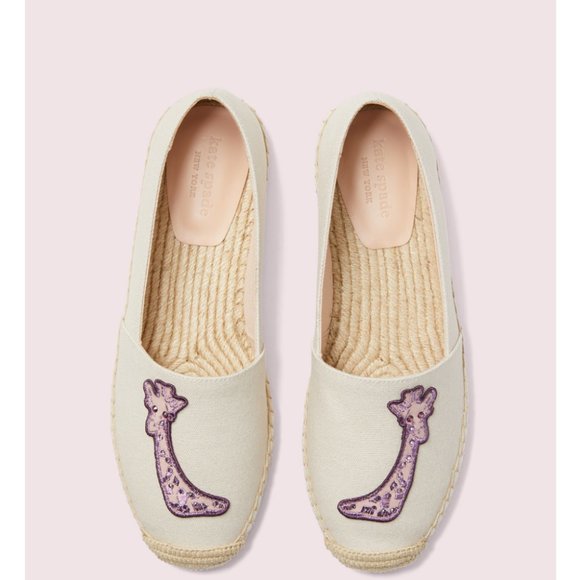 Kate spade garden giraffe espadrilles shoes flats in PINK size 6 nwt - Picture 4 of 10